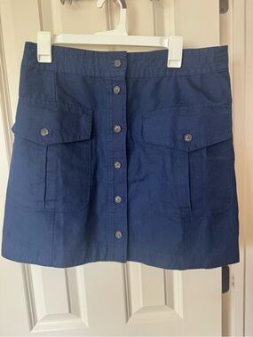 Banana Republic Navy Linen-Blend Skirt